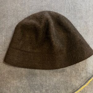 Capelli Black Angora Wool Blend Bucket Hat